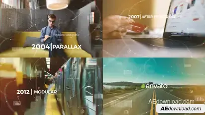 Parallax Timeline Slideshow Video Displays template preview