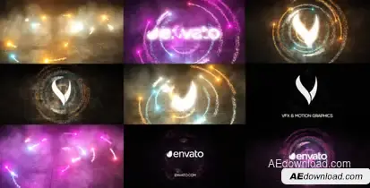 Particles Energy Logo Revel Video Displays template preview