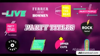 Party Titles (With Slideshow) Video Displays template preview