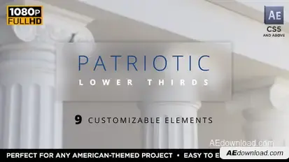 Patriotic Lower Thirds | American Theme for US Elections Video Displays template preview