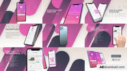 Phone 11 - App Promo Video Displays template preview