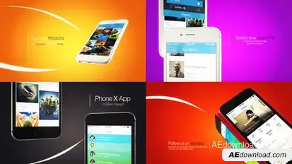 Phone 8 Modular App Intro Video Displays template preview