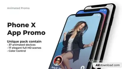 Phone X - App Promo Video Displays template preview