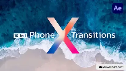 Phone X Transitions Video Displays template preview