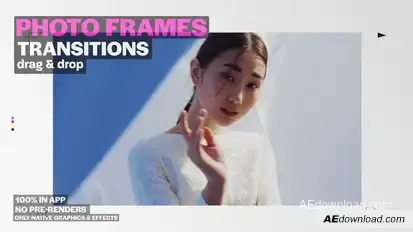 Photo Frame Transitions: Dynamic Movements with Elegant Border Frames Premiere Pro template preview