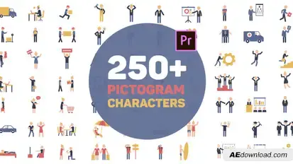 Pictogram Characters Video Displays template preview