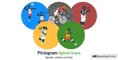 Pictogram Sports Icons  Video Displays template preview