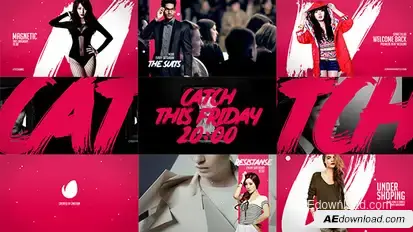 Pink Fashion Broadcast Video Displays template preview
