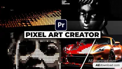 Pixel Art ASCII Creator Premiere Pro template preview