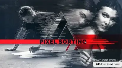 Pixel Sorting Slideshow Video Displays template preview
