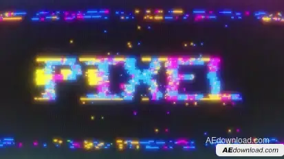 Pixel Title Premiere Pro template preview