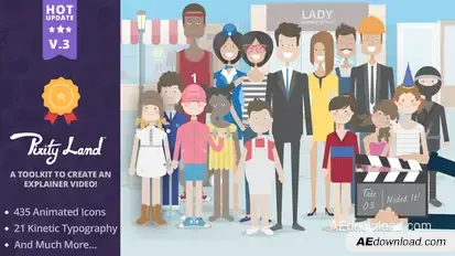 Pixity Land | Character Animation Explainer Toolkit Video Displays template preview