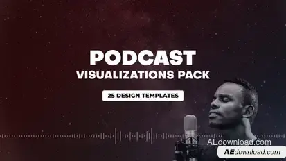 Podcast Audio Visualization Pack Video Displays template preview