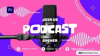 Podcast Intro | MOGRT | Interview Opener Premiere Pro template preview
