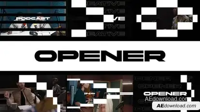 Podcast Opener | Creative Intro (MOGRT) Premiere Pro template preview