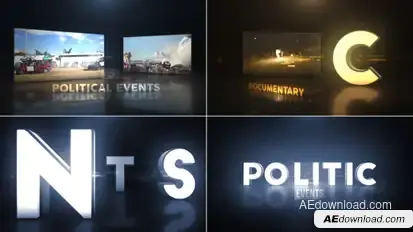 Political Events 3 Video Displays template preview