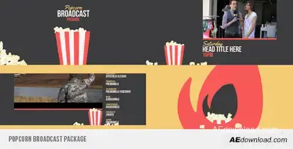 Popcorn Broadcast Package Video Displays template preview