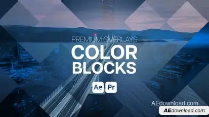 Premium Overlays Color Blocks Premiere Pro template preview