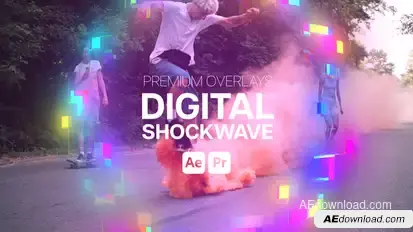 Premium Overlays Digital Shockwave Premiere Pro template preview