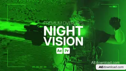 Premium Overlays Night Vision Premiere Pro template preview