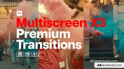 Premium Transitions Multiscreen X3 for Premiere Pro Premiere Pro template preview