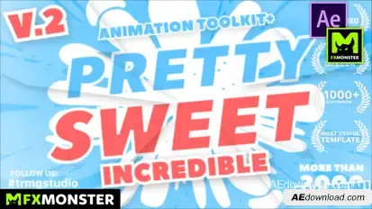 Pretty Sweet - 2D Animation Toolkit Video Displays template preview