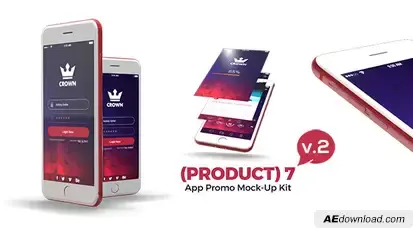 (Product) 7 App Promo Mock-Up Kit v.3 Video Displays template preview