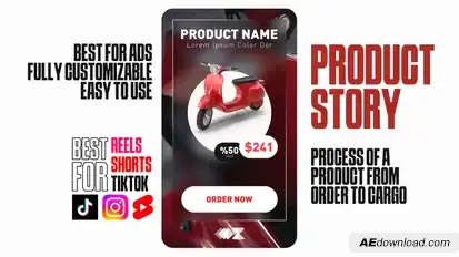 Product Story Premiere Pro template preview
