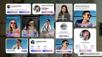 Profile Card App Widget Elements template preview
