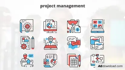 Project Managment – Thin Line Icons Video Displays template preview