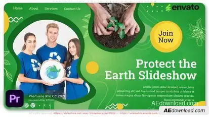 Protect the Earth Warning Slideshow Premiere Pro template preview