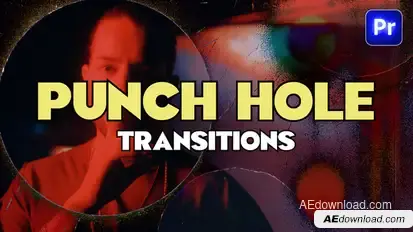 Punch Hole Transitions Pack Premiere Pro template preview