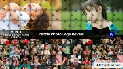 Puzzle Photo Reveal Premiere Pro template preview