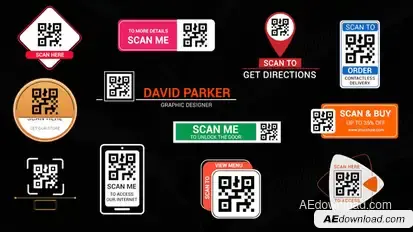 QR Code Titles Premiere Pro template preview