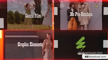 Quick Film Reel Opener: Retro Strip Intro Slideshow For Premiere Pro Premiere Pro template preview