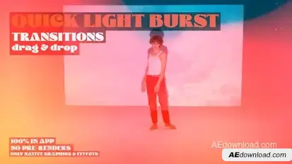 Quick Light Burst Transitions: Explosive Light Bursts with Rapid Cut Premiere Pro template preview