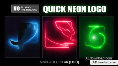 Quick Neon Logo Video Displays template preview