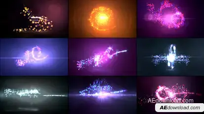 Quick Particles Logo Reveal Pack 9in1 Video Displays template preview
