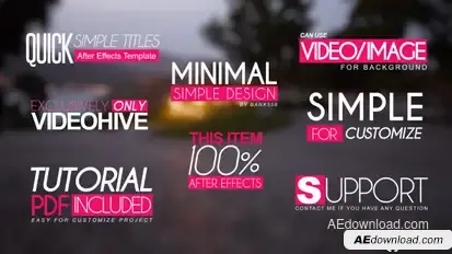 Quick Simple Title Openers Video Displays template preview