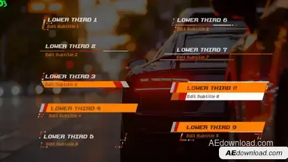 Racer Lower Thirds Video Displays template preview
