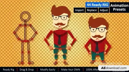 Ready Rig for Your Character Animation Video Displays template preview