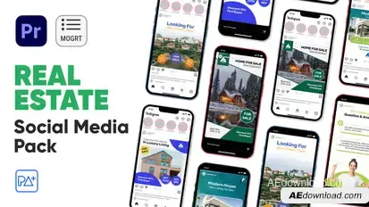 Real Estate Social Media Pack for Premiere Pro Premiere Pro template preview