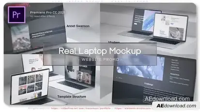 Real Laptop Mockup - Website Promo Premiere Pro template preview
