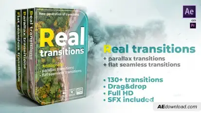 Real transitions Video Displays template preview