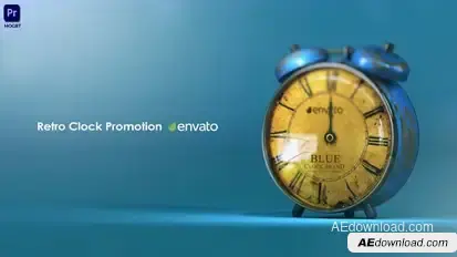 Realistic Clock Logo Premiere Pro template preview
