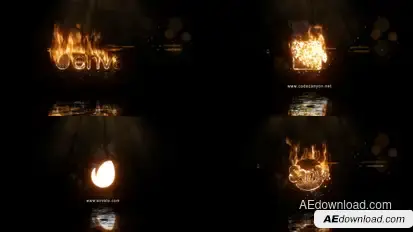 Realistic Fire Logo 2 & Universal Burning Font Video Displays template preview