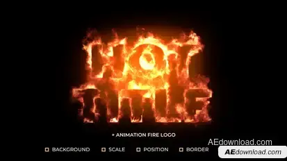 Realistic Fire Title and Logo Premiere Pro template preview