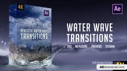 Realistic Water Wave Transitions | 4K Video Displays template preview