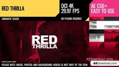 Red Thrilla (4K Cinematic Teaser) Video Displays template preview