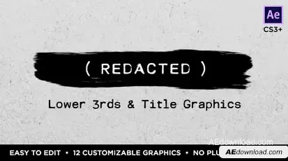 Redacted Titles and Lower Thirds Video Displays template preview